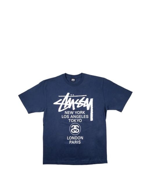 Stussy Blue World Tour T-Shirt