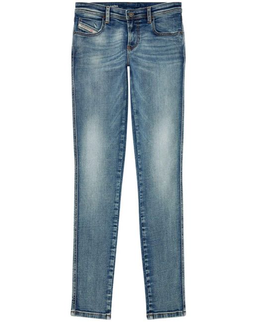DIESEL Blue Halbhohe 2015 Babhila Skinny-Jeans