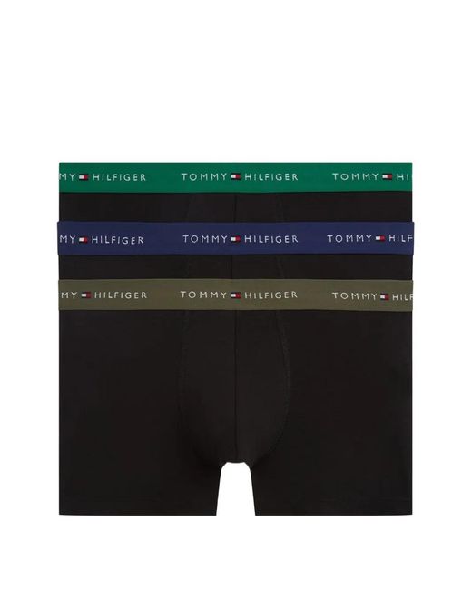 Tommy Hilfiger Black Logo-Waistband Boxers (Pack Of Three) for men