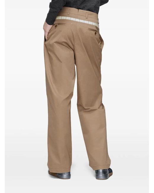Maison Margiela Natural Checked Waistband Regular Trousers for men