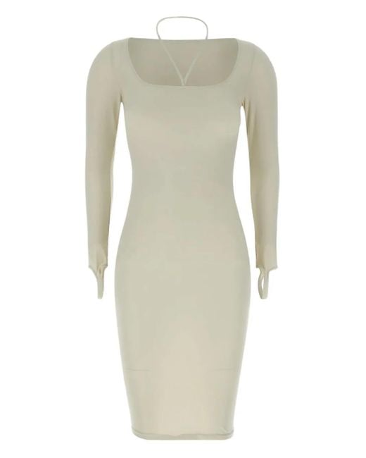 ANDREADAMO Natural Long Sleeve Dress