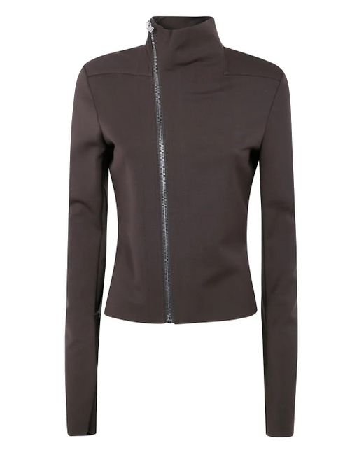Rick Owens Gary Jack Met Hoge Hals En Rits in het Black