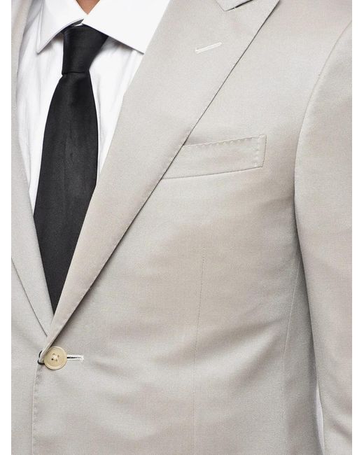 Corneliani Gray Single-Breasted Blazer for men