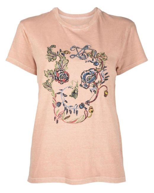 Zadig & Voltaire Cotton Zoe Skull T-shirt in Pink | Lyst Canada