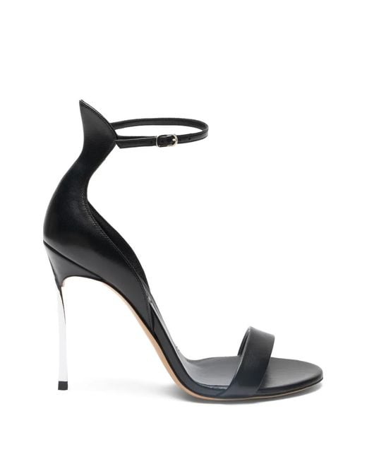 Casadei Black Cappa Blade Leather Heeled Sandals