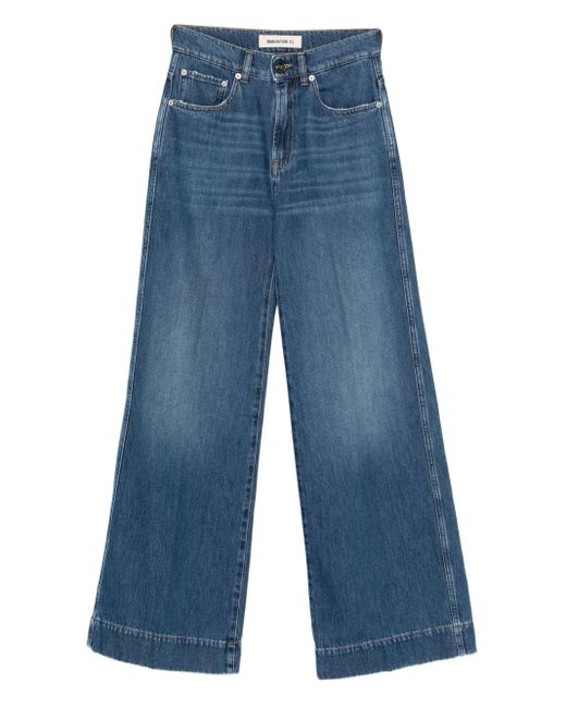 Vaqueros Con Parche Del Logo Semicouture de color Blue