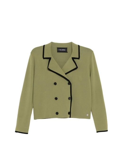 Karl Lagerfeld Green Double-Breasted Jacket