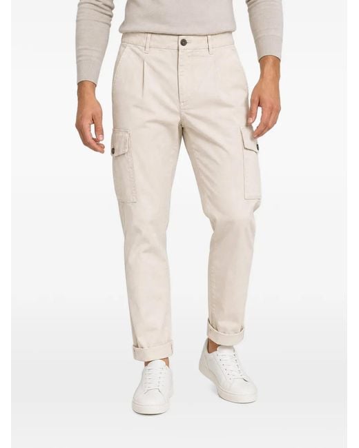 Mason's White Pleated Cargo Pants for men