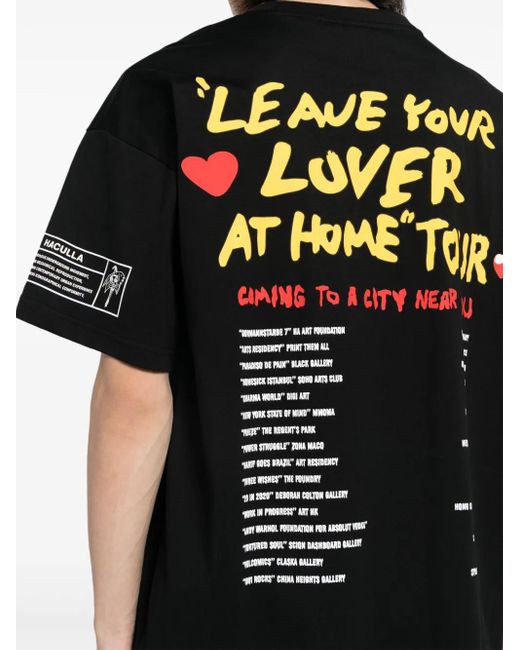 Haculla Black Unamused Hac Graphic-Print T-Shirt for men