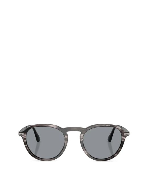 Persol Gray Striped Round Sunglasses