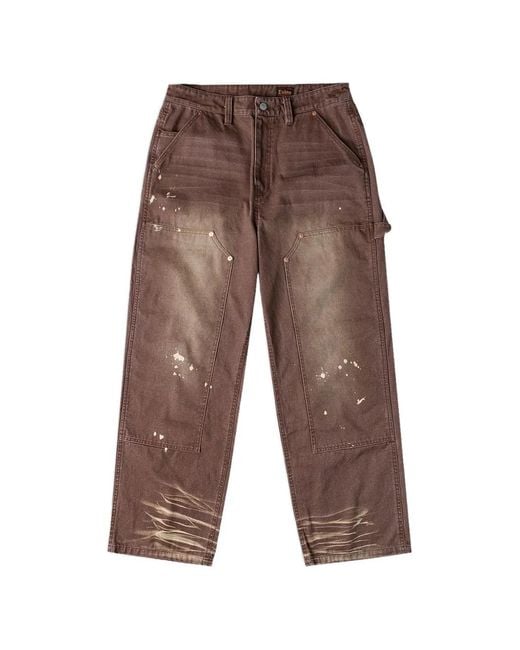 Evisu Daicock Gerafelde Jeans in het Brown voor heren