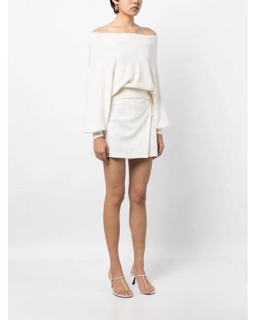 Palmer//Harding White Secure Off-Shoulder Jumper