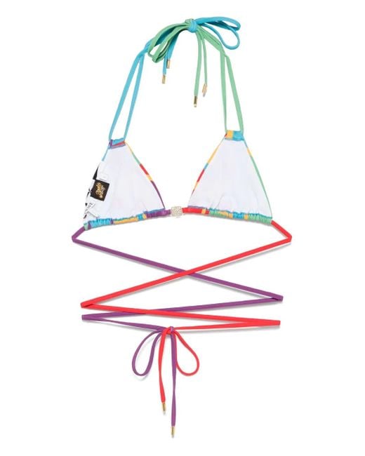 Loewe White Printed Triangle Bikini Top