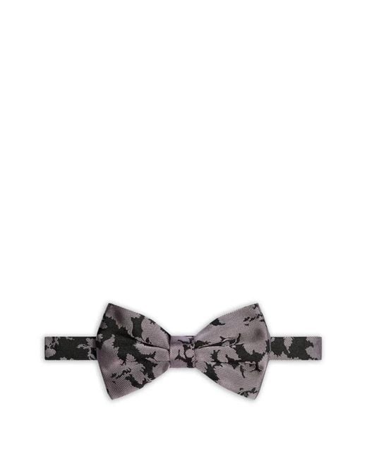 Dries Van Noten White Patterned Silk Bow Tie for men