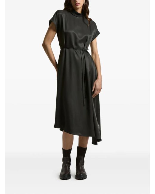 Peserico Black Mock-neck Asymmetrical Dress