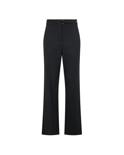 Moorer Black Belted Wide-Leg Trousers