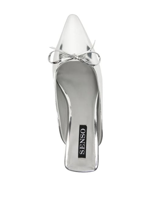 Senso White Fenton Ii Patent Leather Mules