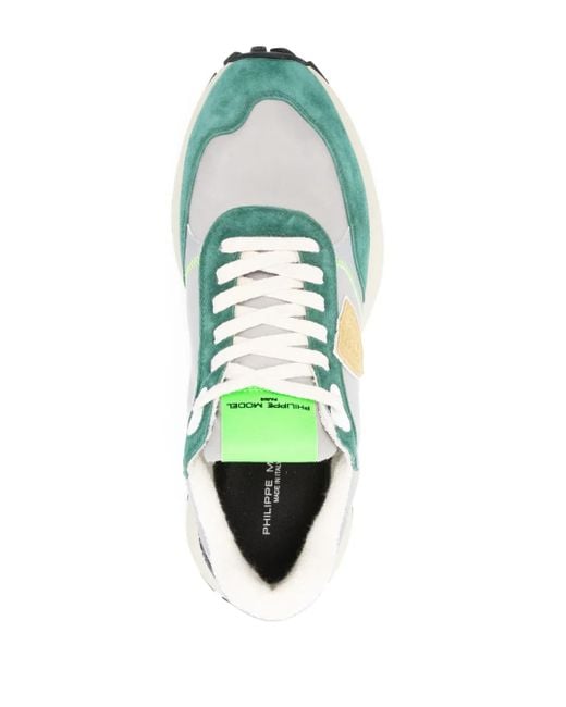 Philippe Model Green Antibes Logo-Patch Sneakers for men