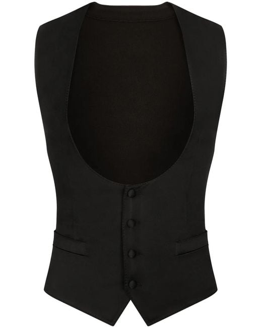 Dolce & Gabbana Black Single-Breasted Vest for men