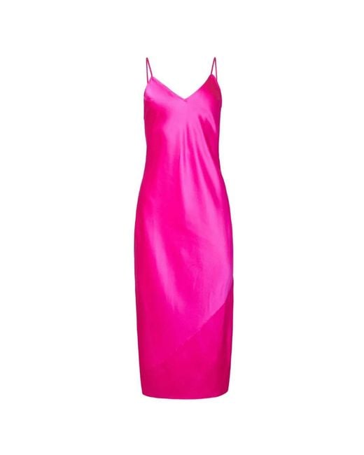 Fleur du Mal Pink Side-Slit Midi Dress