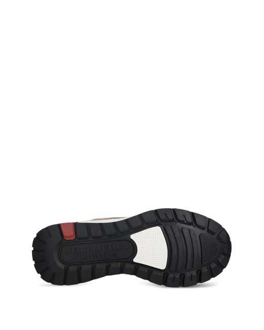 Aeronautica Militare Green Logo-Appliquéd Sneakers for men