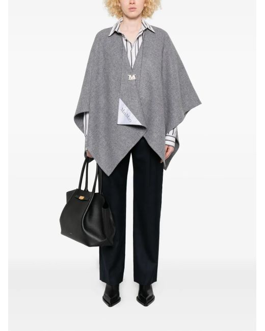 Max Mara Gray Wool Cape