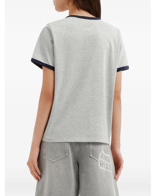 Mini Cream Gray Graphic-Print T-Shirt