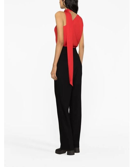 Stella McCartney Red One-Shoulder Neck-Strap Blouse