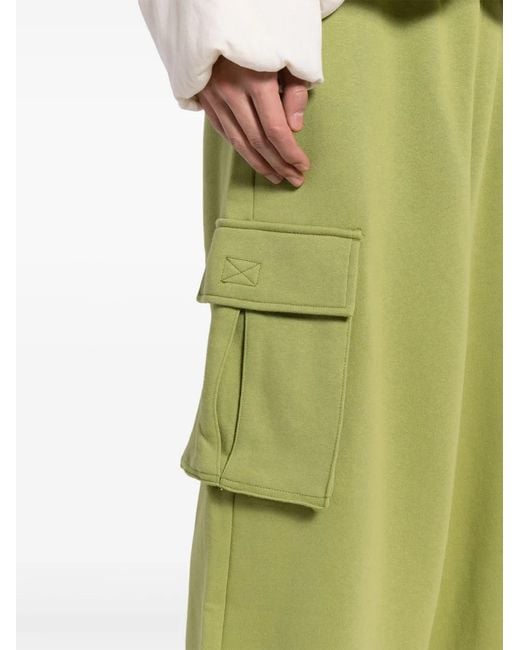FIVE CM Green Logo-Patch Cargo-Pocket Track Pants for men