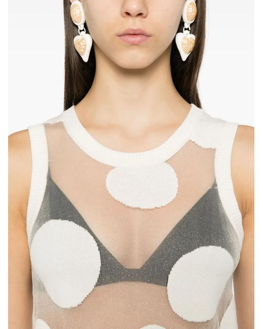 Viktor & Rolf White Polka-Dot Tank Top