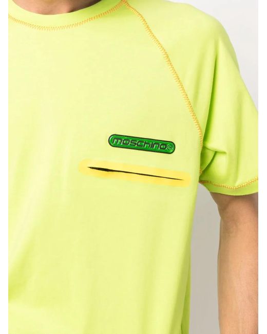 メンズ Moschino ロゴパッチ Tシャツ Green
