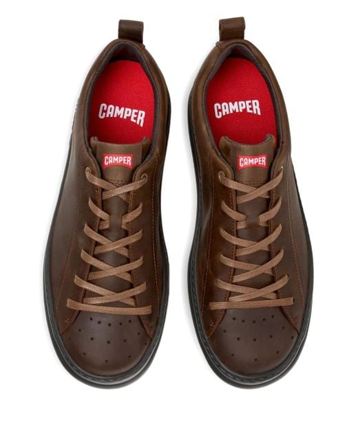 Zapatillas de piel con cordones Camper de hombre de color Brown