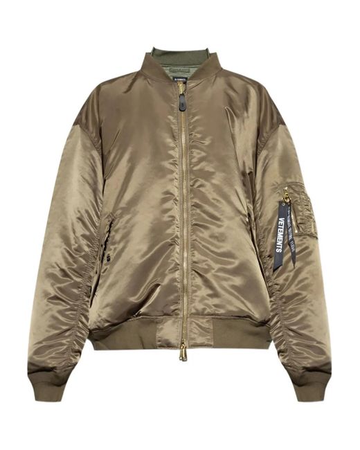 Vetements Green Zip-Fastening Bomber Jacket for men