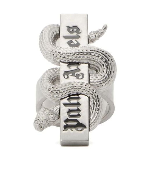 Palm Angels Ring mit Schlangen-Logo in White für Herren
