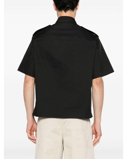 Neil Barrett Kurzärmeliges Hemd aus Popeline in Black für Herren