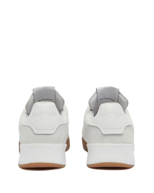 Courreges White Calf Leather Low-Top Sneakers