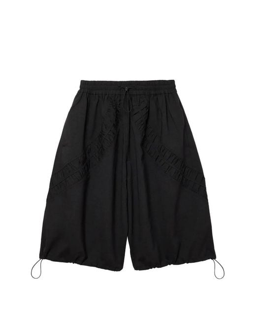 SAGE NATION Black Fossil Ruched-Panel Shorts
