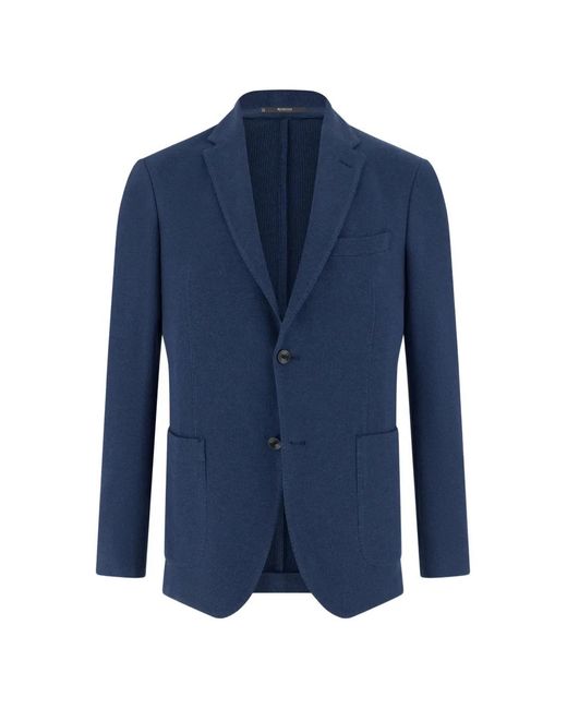 Boggi Blue Micro-Textured Single-Breasted Blazer for men