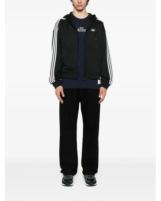 Adidas Black Sapcer Zip-Up Hooded Jacket for men
