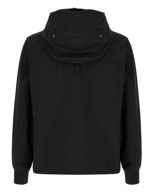 C P Company Black Hooded Zip-Fastening Jacket for men