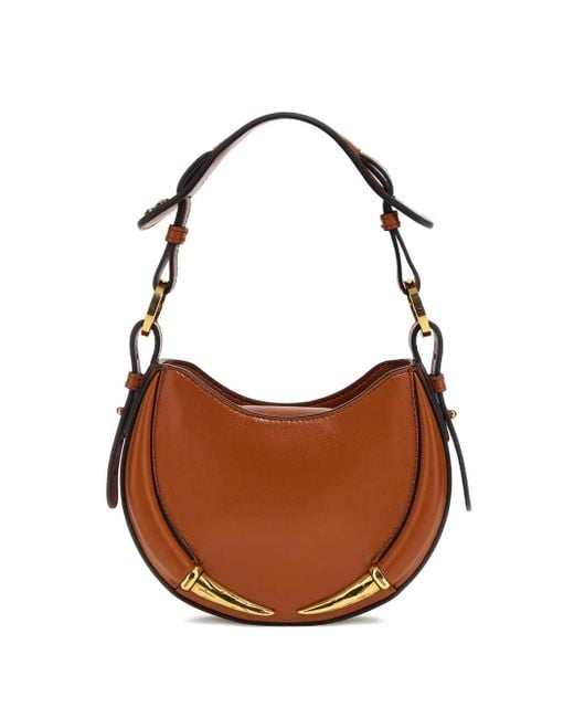 Roberto Cavalli Brown Fang Bang Shoulder Bag