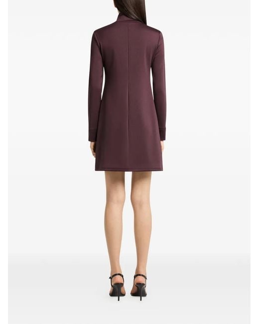 Courreges Purple Zipped Long-Sleeved Mini Dress