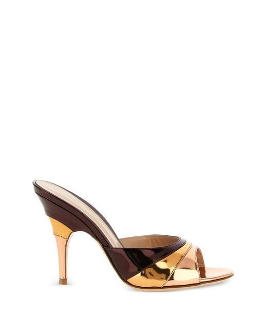 Gianvito Rossi Metallic Marea Leather Mules
