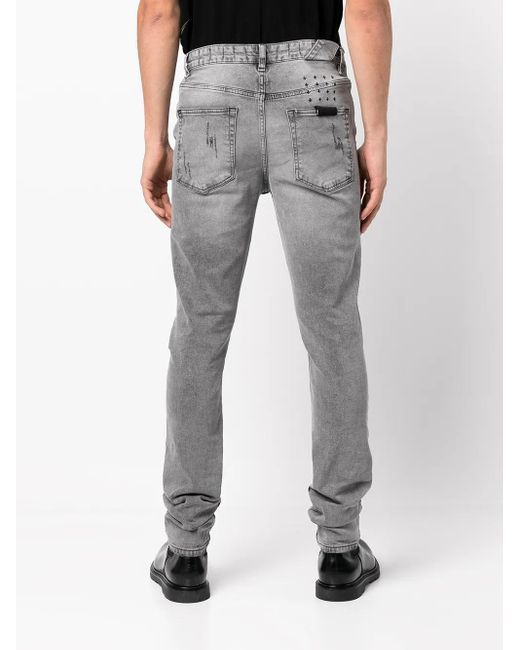 Ksubi Gray Prodigy Distressed Skinny Jeans for men