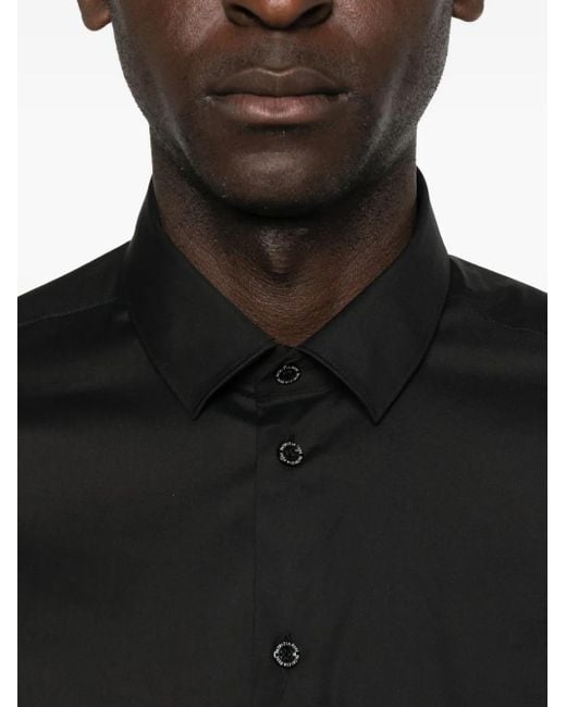 Patrizia Pepe Black Slim-Fit Poplin Shirt for men