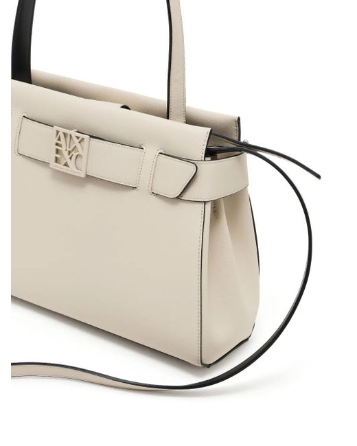 ARMANI EXCHANGE Natural Handtasche Mit Logo-Schild