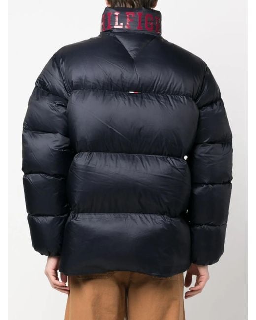 Piumino Con Logo di Tommy Hilfiger in Black da Uomo
