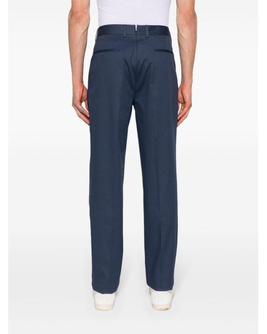 Zegna Blue Tapered-leg Stretch-cotton Trousers for men