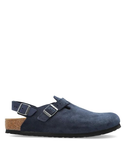 Birkenstock Blue Tokio Buckle Strap Clogs for men