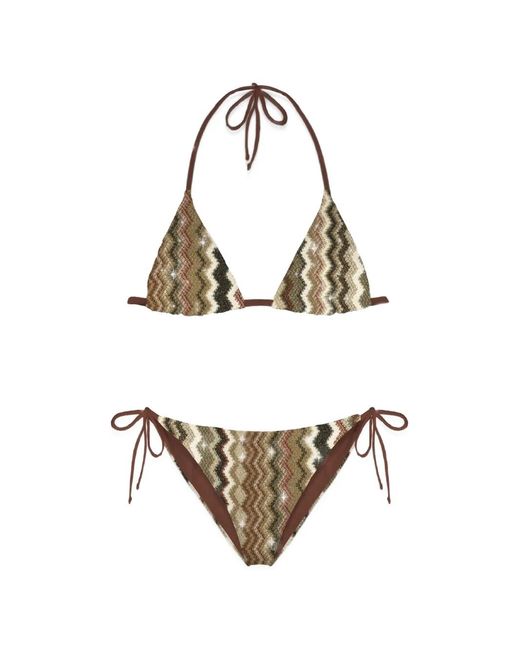 Mc2 Saint Barth Metallic Bikini À Motif Zig-Zag